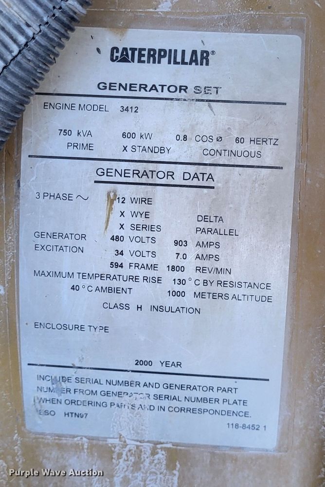 image for item DQ3839 Caterpillar  SR4B generator trailer