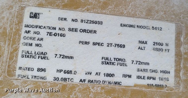 image for item DQ3839 Caterpillar  SR4B generator trailer