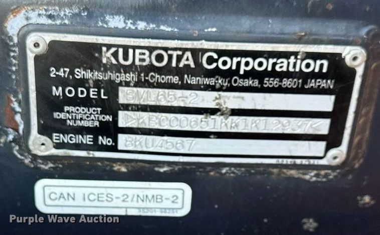 image for item DQ6464 2019 Kubota SVL65-2 tracked skid steer loader