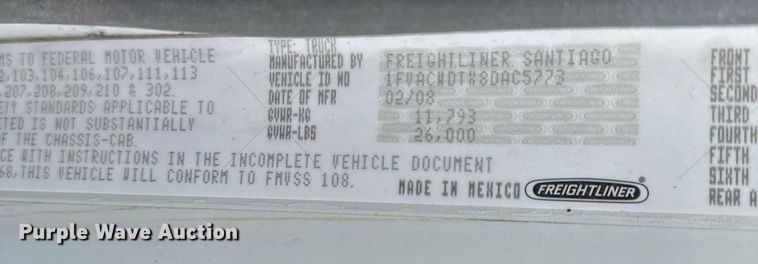 image for item DQ6490 2008 Freightliner flatbed truck