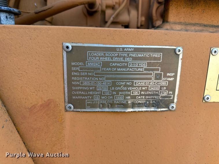 image for item DQ6495 1984 Case MW24C wheel loader