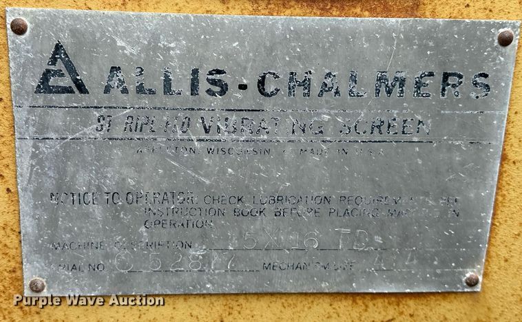 image for item DR0981 Allis-Chalmers 5X16 TD screen