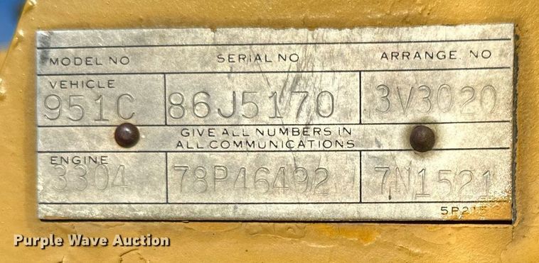 image for item DS3275 Caterpillar 951C track loader