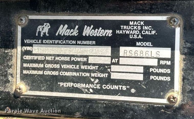 image for item DS3277 1979 Mack dump truck
