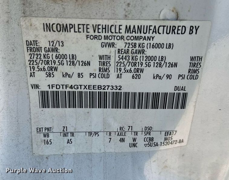 image for item DS3300 2014 Ford F450 Super Duty utility / service truck