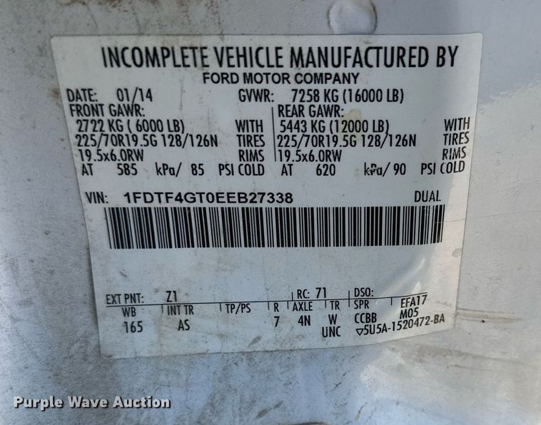 image for item DS3303 2014 Ford F450 Super Duty utility / service truck