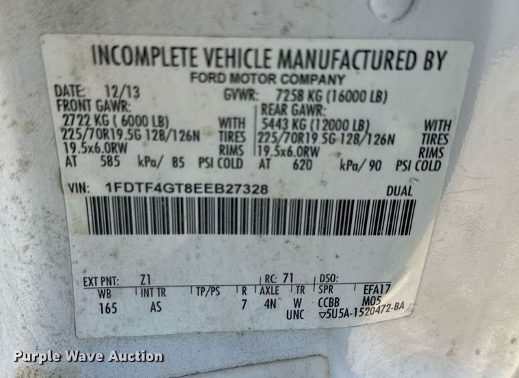 image for item DS3306 2014 Ford F450 Super Duty utility / service truck