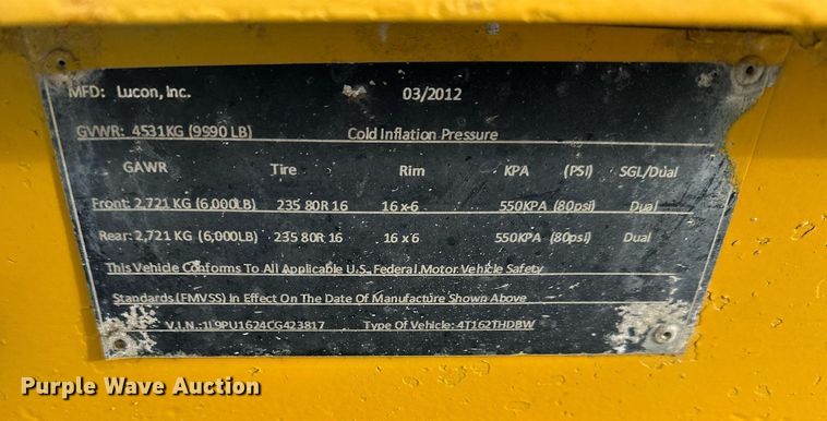 image for item DS3311 2012 Custom Heavy Haul tilt deck equipment trailer