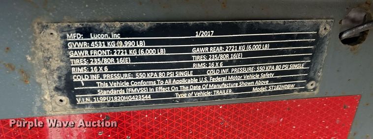 image for item DS3312 2017 Custom Heavy Haul 5T182HDBW equipment trailer