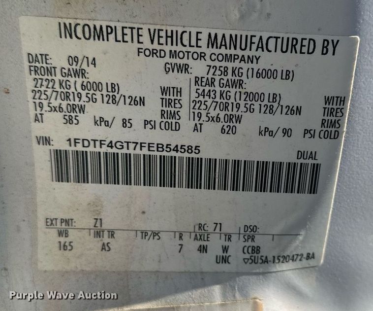 image for item DS3317 2015 Ford F450 Super Duty utility / service truck