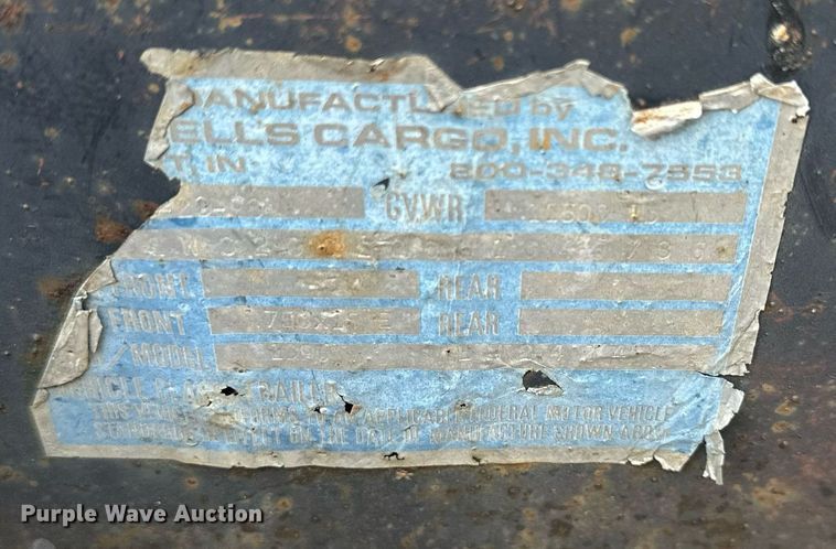 image for item DS3357 1990 Wells Cargo enclosed cargo trailer