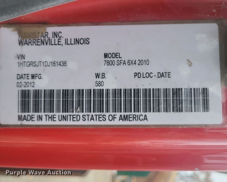 image for item DS5133 2013 International  WorkStar 7600 dump truck