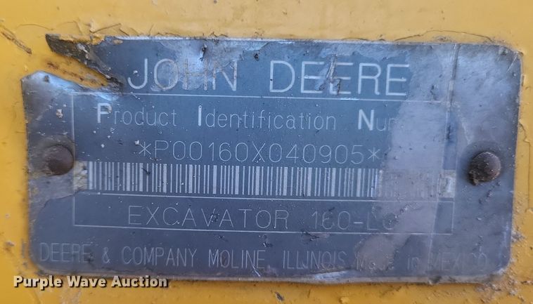 image for item DS5146 2000 John Deere  160LC excavator