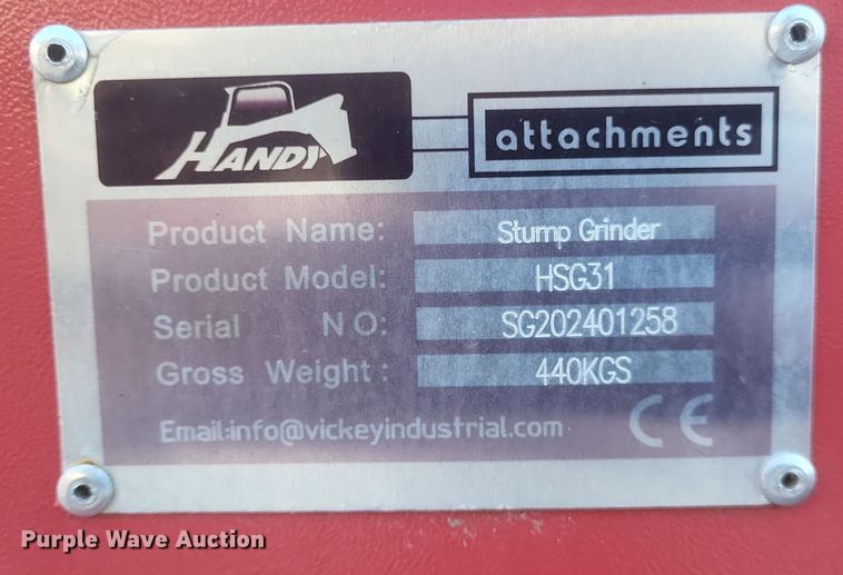 image for item DS5154 2024 Handy HSG31 skid steer stump grinder