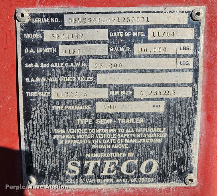 image for item DS6486 2005 Steco  SE04172 refuse trailer