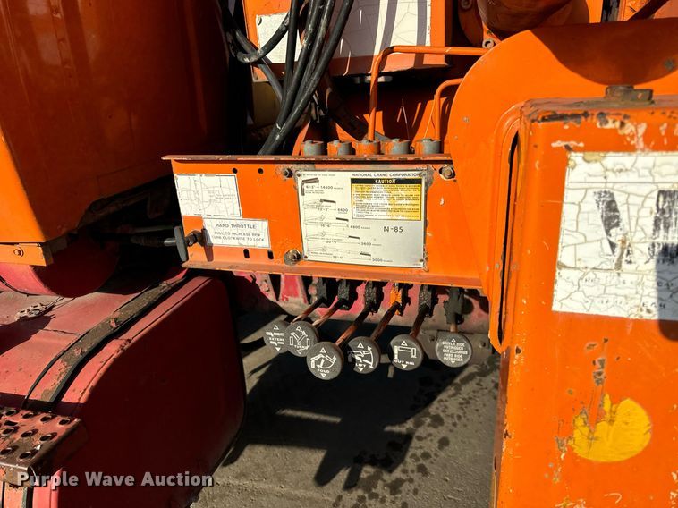 image for item DT2031 1997 Ford  LNT8000 flatbed truck with crane