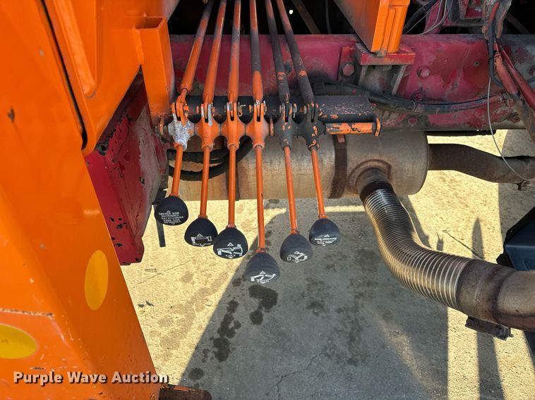 image for item DT2031 1997 Ford  LNT8000 flatbed truck with crane