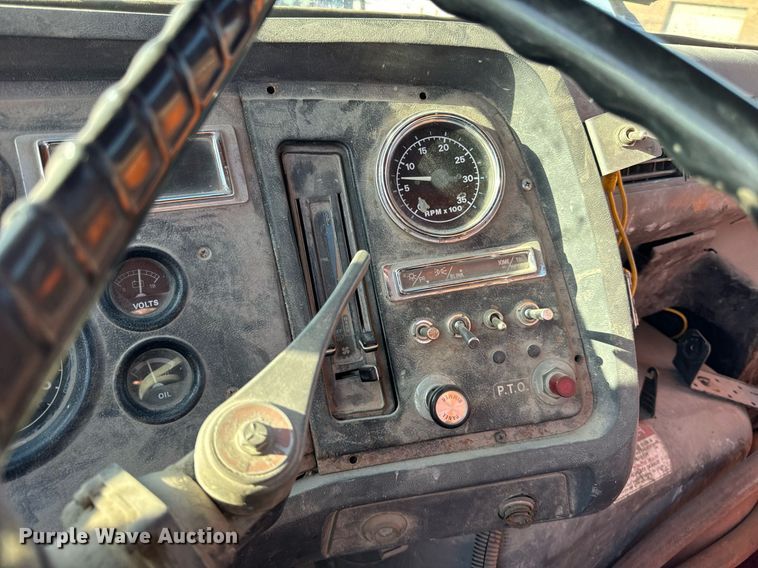 image for item DT2031 1997 Ford  LNT8000 flatbed truck with crane