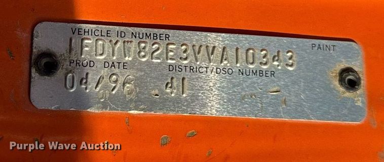 image for item DT2031 1997 Ford  LNT8000 flatbed truck with crane