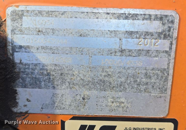 image for item DT5370 2012 JLG 10054 telehandler