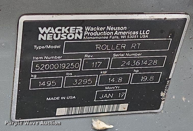 image for item DT5423 2017 Wacker Neuson RTSC3 trench compactor