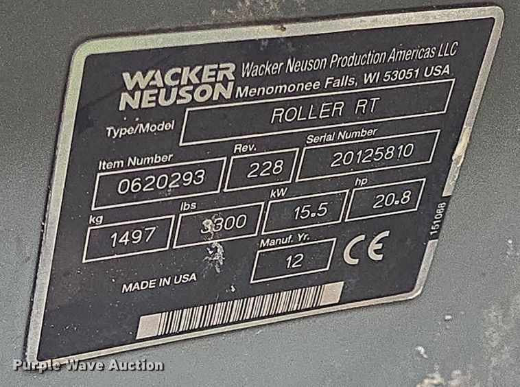 image for item DT5424 2012 Wacker Neuson RTSC2 trench compactor