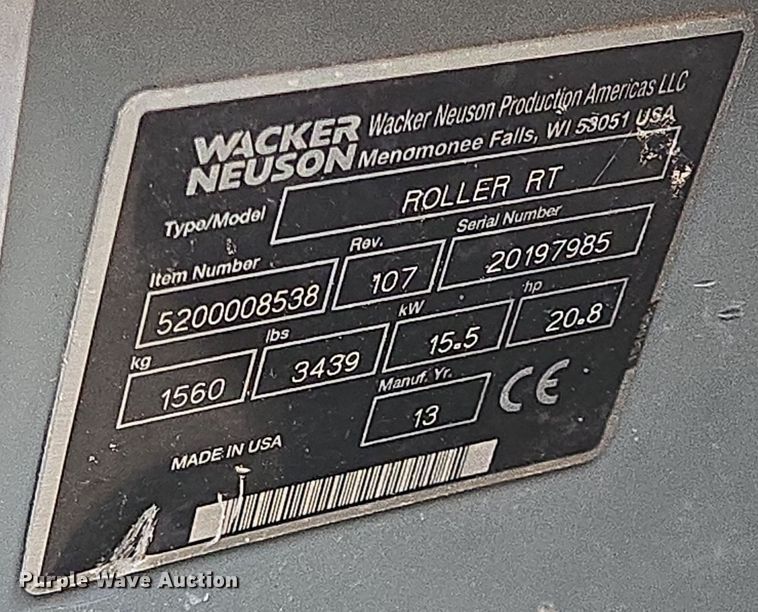 image for item DT5425 2013 Wacker Neuson RTSC2 trench compactor