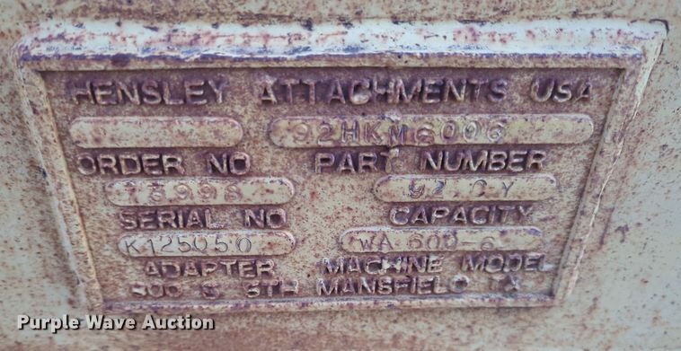 image for item DT6576 Hensley Komatsu WA600-6 wheel loader bucket