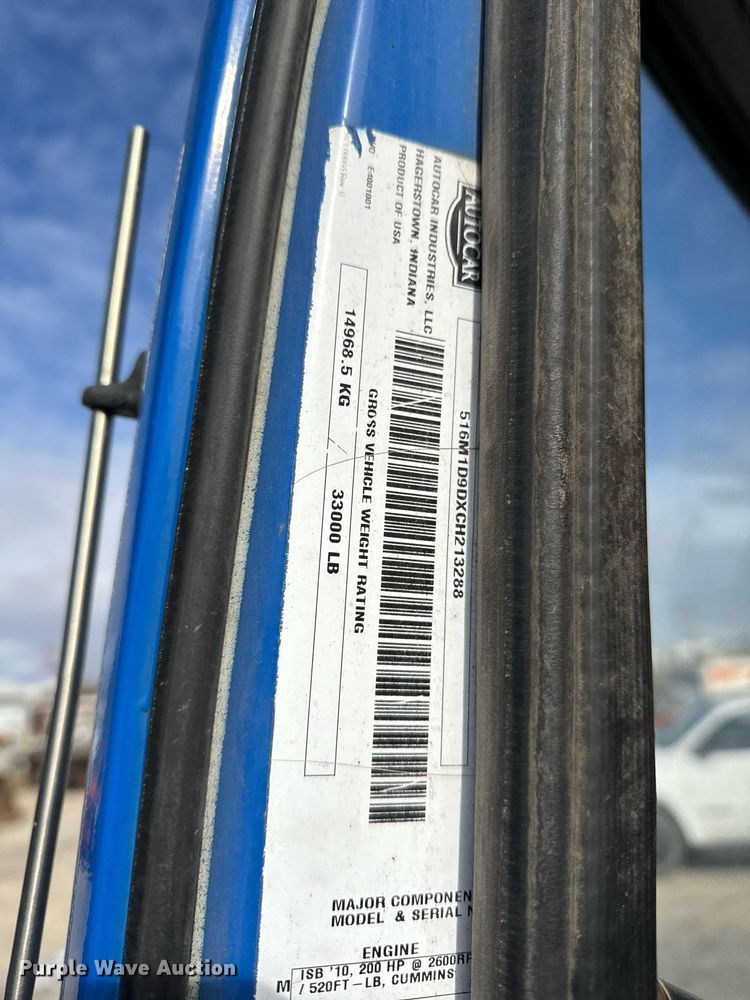 image for item DU3280 2012 Autocar street sweeper truck