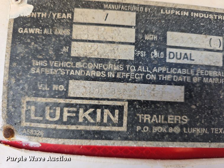 image for item DV0093 1999 Lufkin ULDII-38 end dump trailer