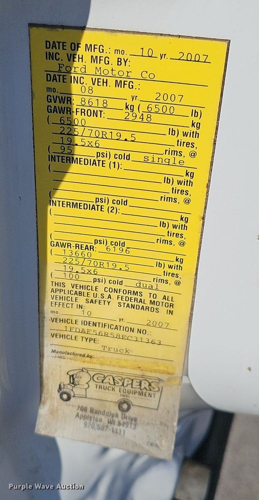 image for item DV0130 2008 Ford F550 Super Duty truck cab and chassis