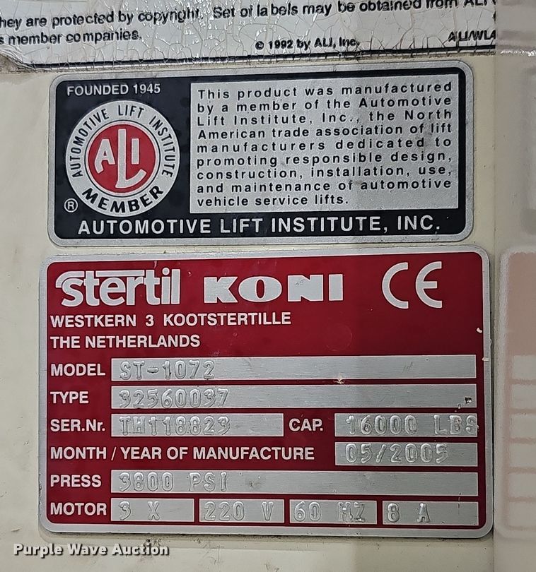 image for item DV0135 (4) Stertil Koni ST-1072 truck lifts