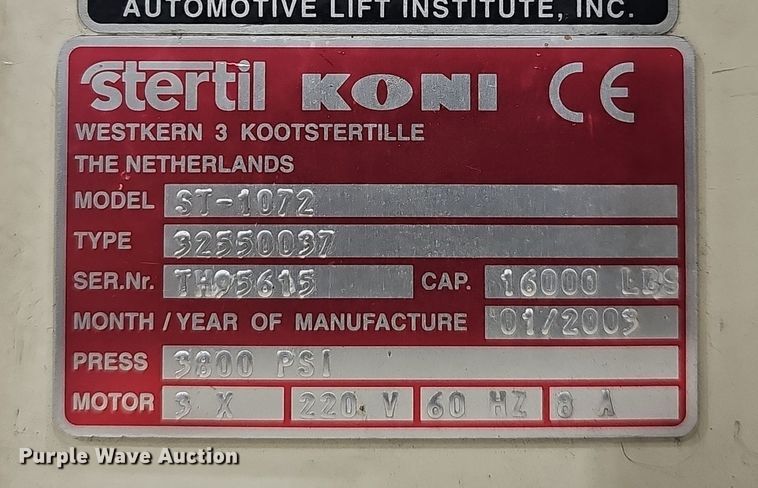 image for item DV0135 (4) Stertil Koni ST-1072 truck lifts