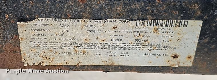 image for item DV0162 2020 H&H Trailers H8224EXL-140 tilt deck equipment trailer