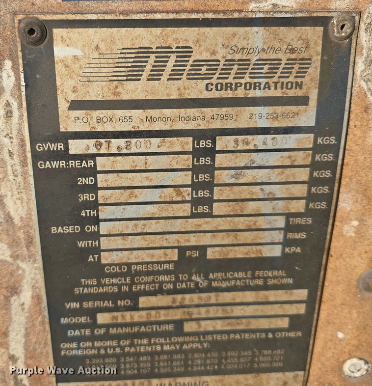 image for item DV0176 1993 Monon MXX-DC-00-48WX1 storage container