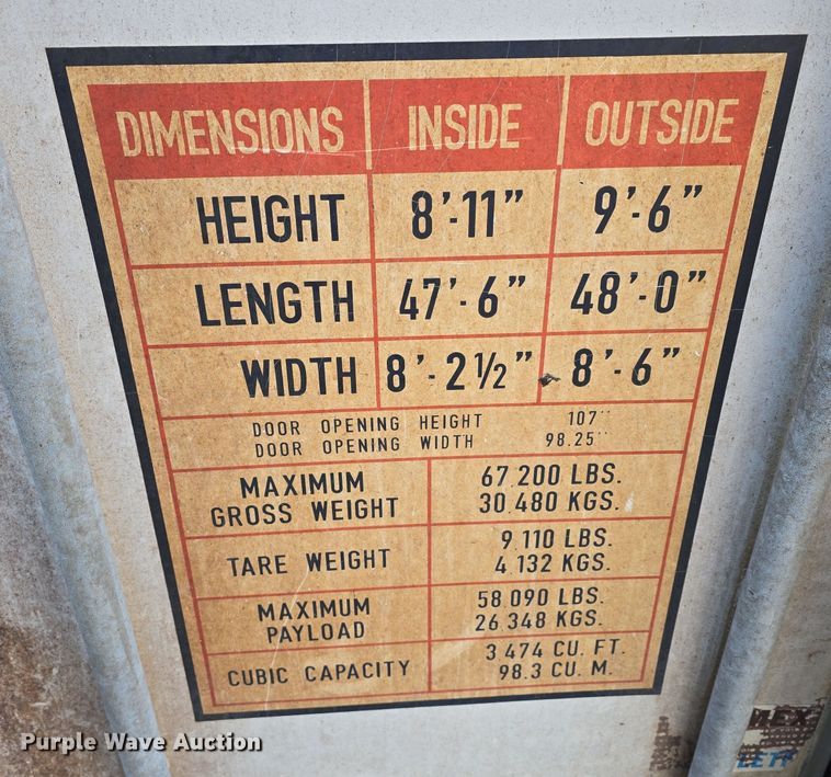 image for item DV0177 1992 Monon MAX-DC-00-48WXT storage container