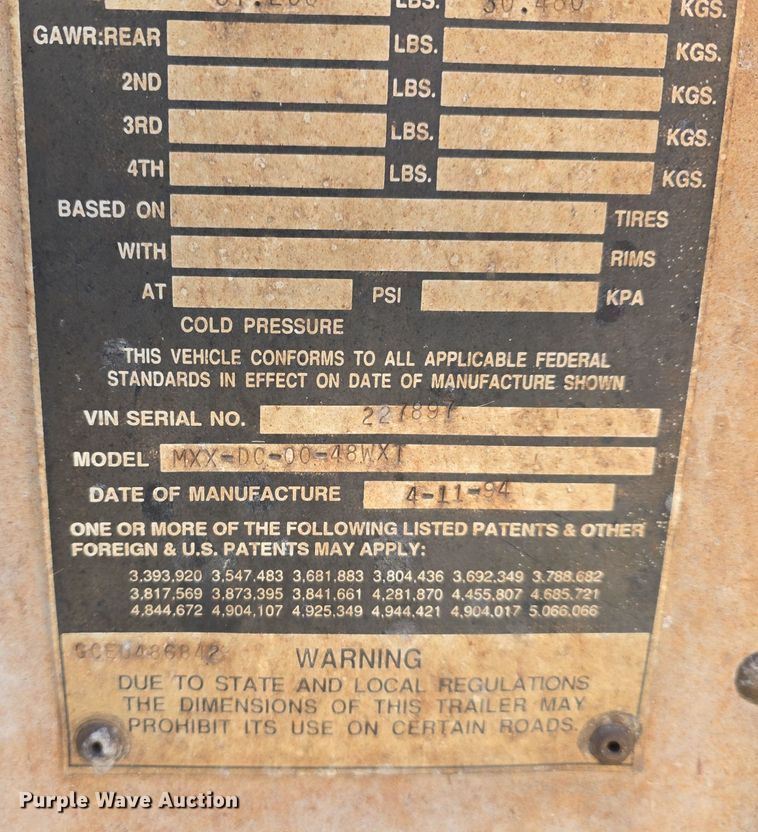 image for item DV0179 1994 Monon MXX-DC-00-48WXT storage container