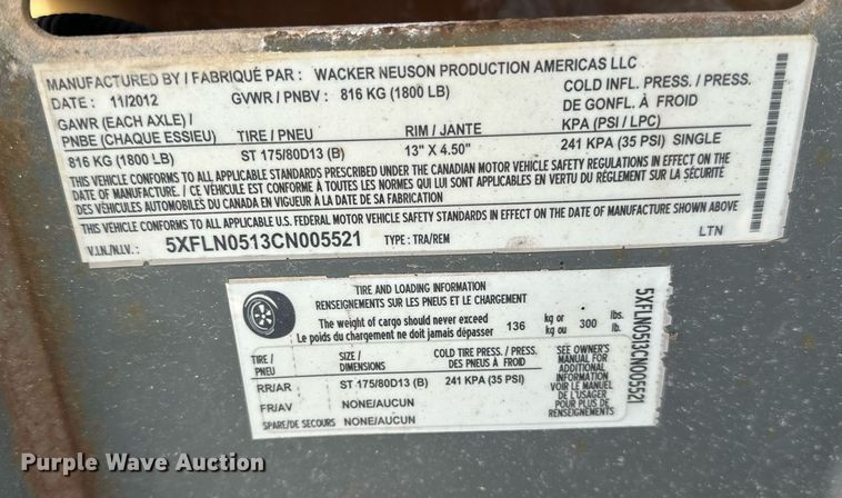 image for item DV0525 2012 Wacker Neuson LTN6 light plant