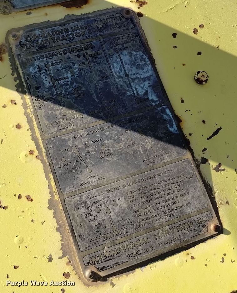 image for item DV6587 1970 International Harvester TD 20B dozer