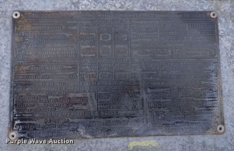 image for item DV6587 1970 International Harvester TD 20B dozer