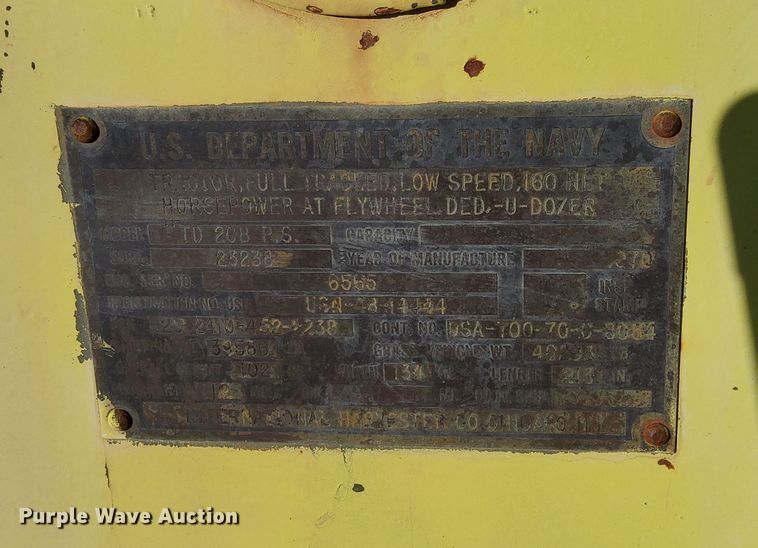 image for item DV6587 1970 International Harvester TD 20B dozer