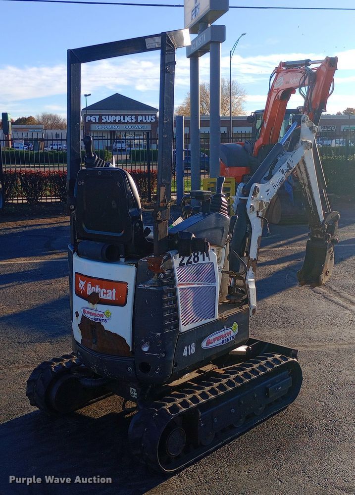 image for item DW0910 2017 Bobcat 418 mini excavator