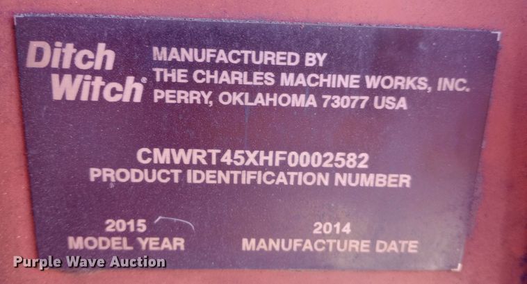 image for item DW0912 2015 Ditch Witch  RT45 trencher