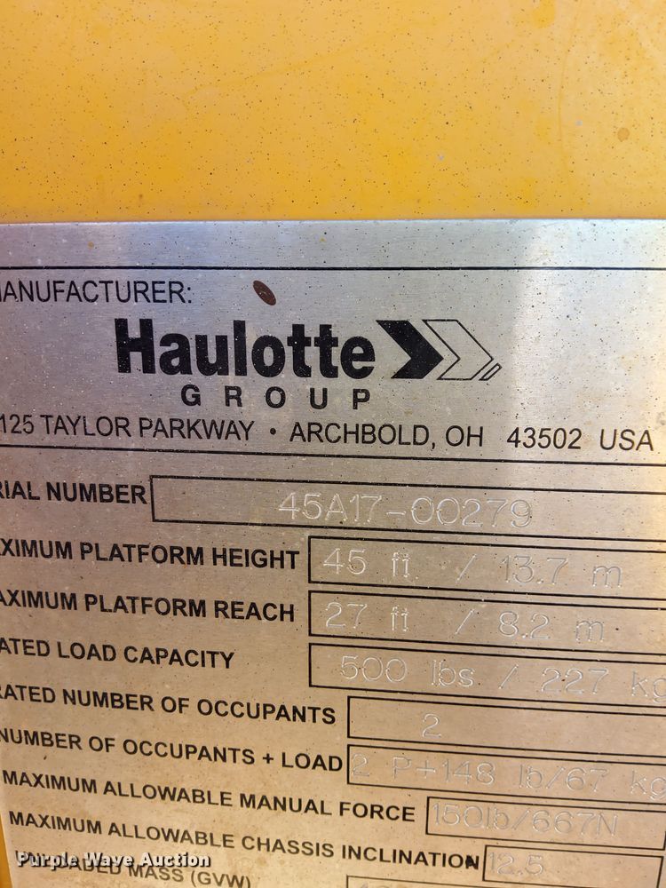 image for item DW0913 2017 Houlotte 4527A boom lift