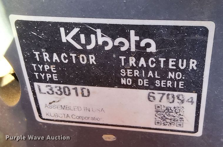 image for item DW0916 Kubota L3301HS tractor