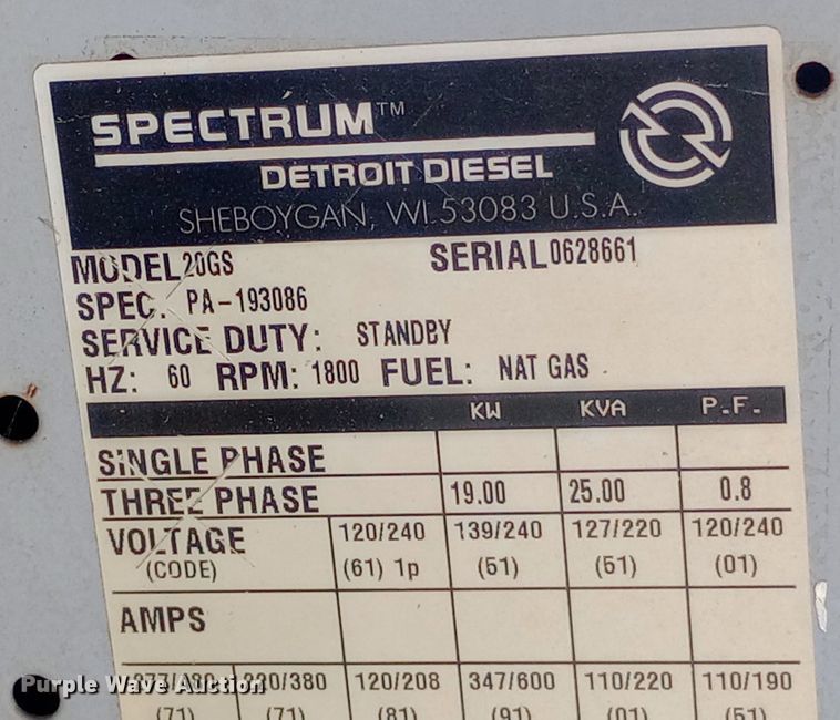 image for item DW0977 Spectrum 20GS generator