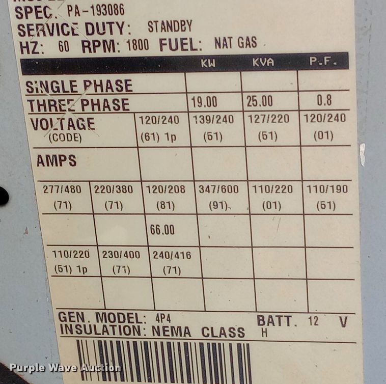 image for item DW0977 Spectrum 20GS generator