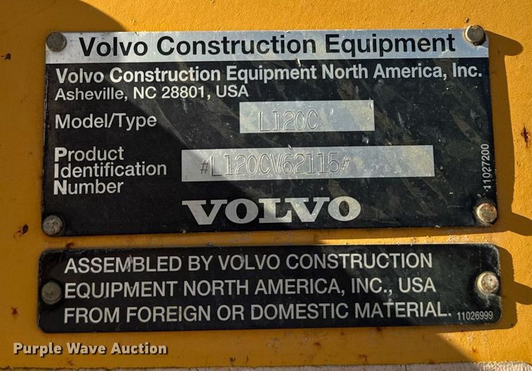 image for item DW2417 1998 Volvo L120C wheel loader