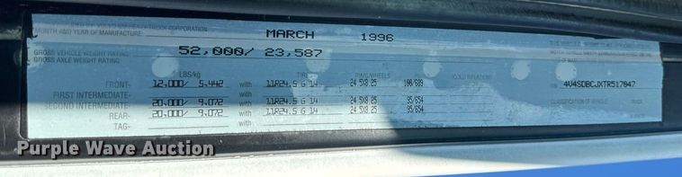 image for item DW2425 1996 Volvo Autocar semi truck