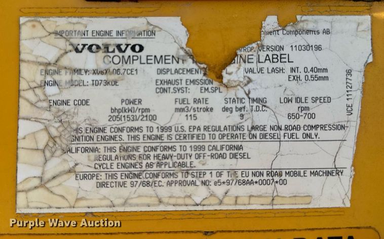 image for item DW2427 2000 Volvo L120C wheel loader